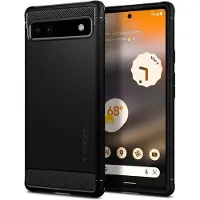 Spigen Rugged Armor (Google Pixel 6a), Coque pour téléphone portable, Noir