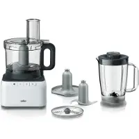 Braun FP3131WH, Processeur d'aliments, Gris, Blanc