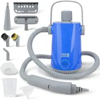 Lebenlang Nettoyeur vapeur électrique - Appareil à main - 3,5 bar et 1000 W - 12 x accessoires - bleu/gris