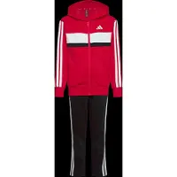 Adidas Seasonal Essentials Tiberio 3 Stripes Fleece Tracksuit Rouge 15-16 Years Enfants