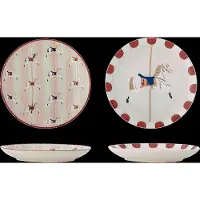 Bloomingville Merry, Assiettes, Rouge, Multicolore