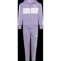 Adidas Seasonal Essentials Tiberio 3 Stripes Fleece Tracksuit Violet 15-16 Years Enfants