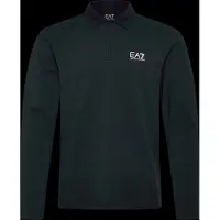 EA7 pour homme. 8NPF17_PJVUZ Polo à manches longues Core Identity en coton extensible marine (L), Casuel, Manche longue