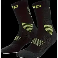 Cep Core Run Socks Mid Cut 5.0, chaussettes de course, femme, noir/vert