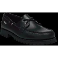 Sebago pour homme. 7001HU0 Ranger Chaussures de bateau en cuir cireux noir (41), Plat, 1 à 3 cm, Lacets, Casuel