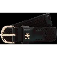 Tommy Hilfiger Ceinture 'Essential TH Monogram Braided Elastic' noir