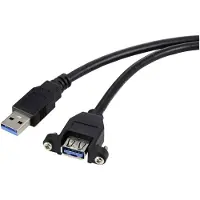Renkforce Câble USB 3.0 USB-A mâle, USB-A femelle 1.00 m noir pour montage en rack (1 m, USB 3.2 Gen 1, 4.50 W)