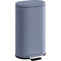 HOMCOM Poubelle cuisine 30L, poubelle à pédale rectangulaire avec seau intérieur amovible, couvercle à fermeture douce 90° et maintien en ouverture, anti-traces, pour bureau et maison, gris