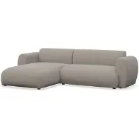 Selsey Emia - Canapé d'angle en L avec fonction sommeil, chenille facile d'entretien, orienté à gauche, Greige