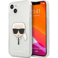 Karl Lagerfeld Coque iPhone 13 mini argentée Glitter Karl's Head