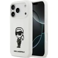 Karl Lagerfeld - Siliconee Sketch & Logo (KLHMP17LSKIGROH) - iPhone 17 Pro - White Karl (Apple iPhone 17 Pro), Coque pour téléphone portable, Blanc