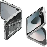 Spigen Air Skin - zero one - Samsung Galaxy Z Flip6 (Samsung Galaxy Z Flip6), Coque pour téléphone portable, Noir, Transparent, Gris