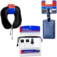 Cavalet Kit de voyage avec étiquette de bagage, oreiller de nuque et bouteilles de voyage