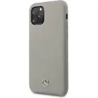 Mercedes-Benz Étui en silicone liquide pour iPhone 11 Pro (Apple iPhone 11 Pro), Coque pour téléphone portable, Gris