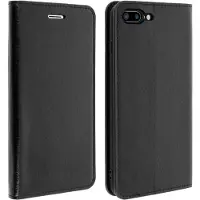 Avizar Etui iPhone 7 Plus / iPhone 8 Plus Housse Cuir Clapet Portefeuille - Noir