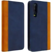 Avizar Housse Huawei P30 Etui Portefeuille Rangement carte support vidéo Bleu nuit