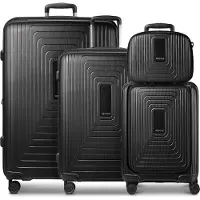 Redolz trolley beauty case pour ordinateur portable Essentials 14 Trolley Set 4 pièces ( S Exp. Front Pocket + Beauty Case ) Black Metallic noir 54cm