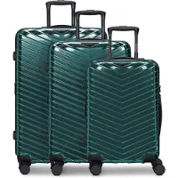 Redolz trolley Essentials 18 Trolley Set 3 pièces Metallic-Green Shiny vert foncé 56cm