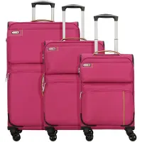 D & n lederwaren Ensemble de bagages rose