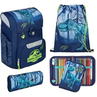 Scooli sac d'école EasyStart Schulranzen-Set 5 pièces Jurassic World bleu marine