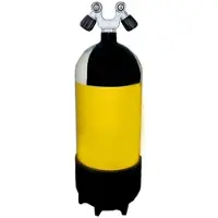Metalsub 2 Outlets V Valve 12l 232 2026 Scuba Tank Jaune,Blanc,Noir