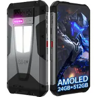 Unihertz Tank 4 (512 Go, Noir, 6.78", Double SIM hybride, 5G), Téléphone portable, Noir