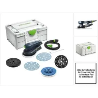 Festool ETS EC 150/5 EQ-Plus Ponceuse excentrique 400 W 150 mm Brushless + 250x disque de ponçage + 2x Protection Pad + Interface Pad + plateau de ponçage + systainer
