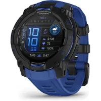 Garmin - Montre GPS connectée - Instinct 3 Amoled 45mm Black/Electric Blue - Noir