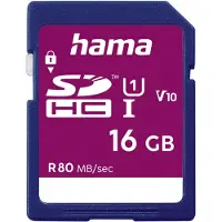 Hama Carte SDHC UHS-I, 80 Mo/s, 16 Go, bleue