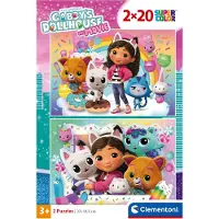 Clementoni , le Puzzle européen Made in Italie Puzzle 2 Puzzles - Gabby's Dollhouse - 10 à 25 pièces