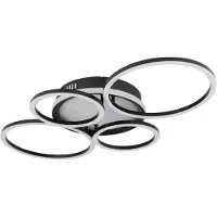 Globo Lighting Plafonnier LED, métal, noir mat, orientable, L 72 cm