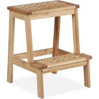 Relaxdays - Marche-Pied En Bois De Noyer, Escabeau, Repose-Pied, Support Pot De Fleur, Hxlxp : 47x38x38 Cm, Noyer, Nature