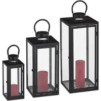 Relaxdays Set de 3 lanternes