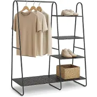 Relaxdays Kleiderständer Schwarz 5 Böden