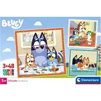 Clementoni Puzzle CLE 3x48 SuperKolor Bluey 25003