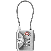 Yale YTP3/32/350/1 Cadenas 32 mm TSA argent Serrure à combinaison