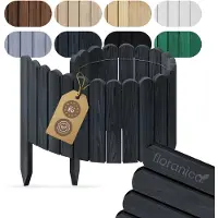Pemicont Floranica Bordure de jardin H 40 x L 100 cm Anthracite – ganivelle en bois de pin