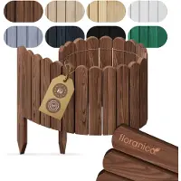 Pemicont Floranica Bordurette jardin bois 100 cm x 10 cm, Marron – bord arrondi, tour d'arbre, rouleau de pin