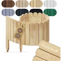 Pemicont Floranica Bordure de jardin H 40 x L 100 cm Nature – ganivelle en bois de pin