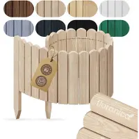 Pemicont Floranica Bordurette jardin bois 100 cm x 10 cm, Non traité – bord arrondi, tour d'arbre, rouleau de pin