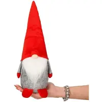Springos Figurine de Noël - - Gnome 35 cm - Feutre - Barbe longue - Gants et chaussures rouges
