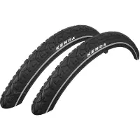 Kenda Pneu de vélo Khan Vélo de randonnée Vélo pour femmes Vélo de ville 1 pneu noir Reflex sans protection anti-crevaison 26x1,75