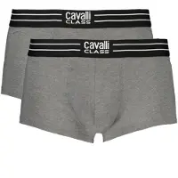 Cavalli Class Hommes, Sous-vêtements, Grigio Cotton Men's Boxer Underwear, Gris, (lot de 2, XL)