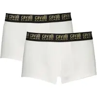 Cavalli Class Hommes, Sous-vêtements, White Cotton Men's Boxer Briefs, Blanc, (Une unité par pack, S)
