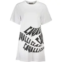 Cavalli Class Femmes, Robe, White Cotton Women Dress, Blanc, (S)