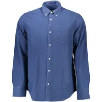 Gant Hommes, Chemise, Blue Cotton Men Shirt, Bleu, (S)