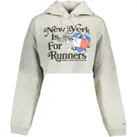 Tommy Hilfiger Femmes, Pull-over, Grigio Cotton Women Sweatshirt, Gris, (XL)