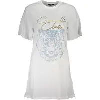 Cavalli Class Femmes, T-shirt, Bianco Cotton Women T-Shirt, Blanc, (S)