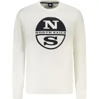 North sails Hommes, Pull-over, White Cotton Men's Sweatshirt, Blanc, (XXL)
