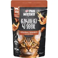 PAN MIĘSKO Kawałki w sosie Cielęcina z jeleniem mokra karma dla kotów 24x85 g